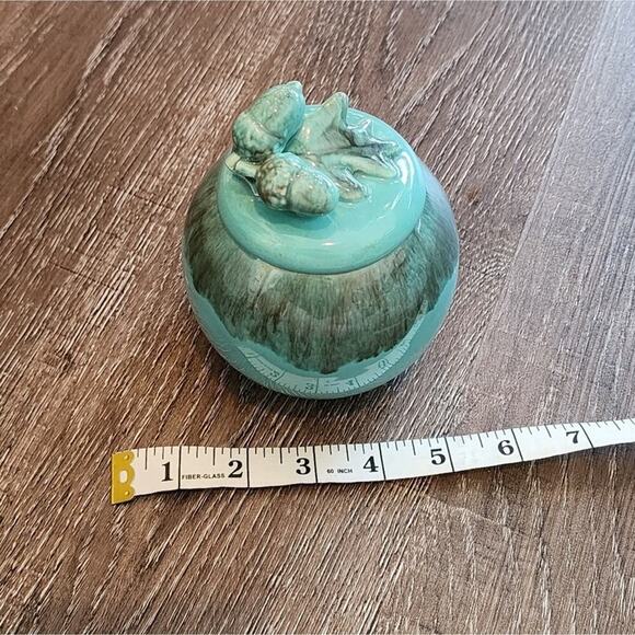 Jaska of California Cascade Ware Blue Brown Drip Vintage Cream and Sugar acorns - Picture 7 of 9